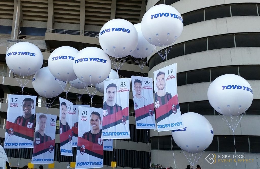 Palloni aerostatici con striscioni - Stadio Milano - BigBalloonGroup
